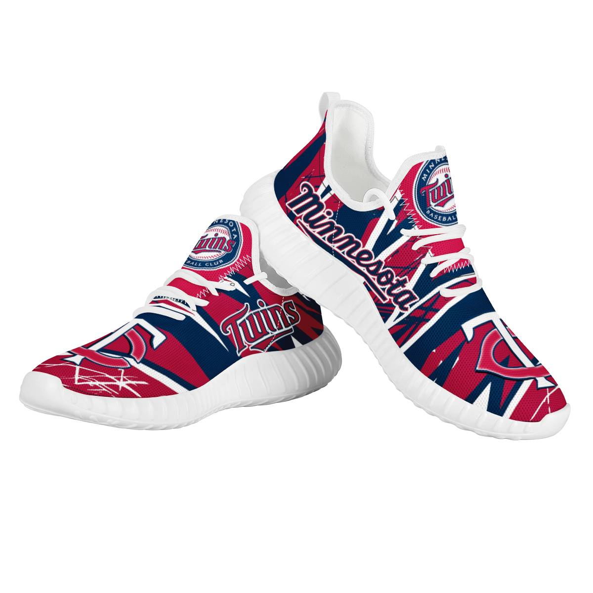 Men's Minnesota Twins Mesh Knit Sneakers/Shoes 001